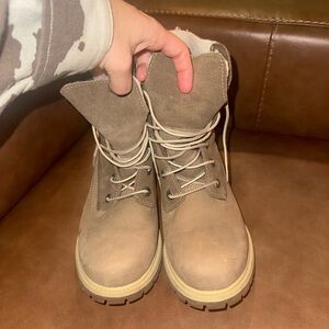 Tan Lace-Up Boots